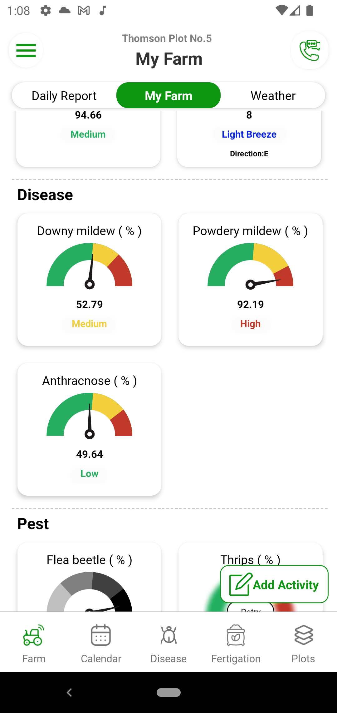 Major disease in Cucurbits are Downy Mildew, Powdery Mildew and Leaf Blight and Anthracnose. Pests that can harm the crop include Aphids, White flies and Beetles. Fyllo provides prediction of these diseases and pests along with preventive plant protection schedule.

                The disease and pest prediction models are based on stage of the crop and favorable climate.
                
                You can also monitor area wise progression of the diseases and pests. Fyllo also tells best time to spray for highest effectivity of plant protection molecules.