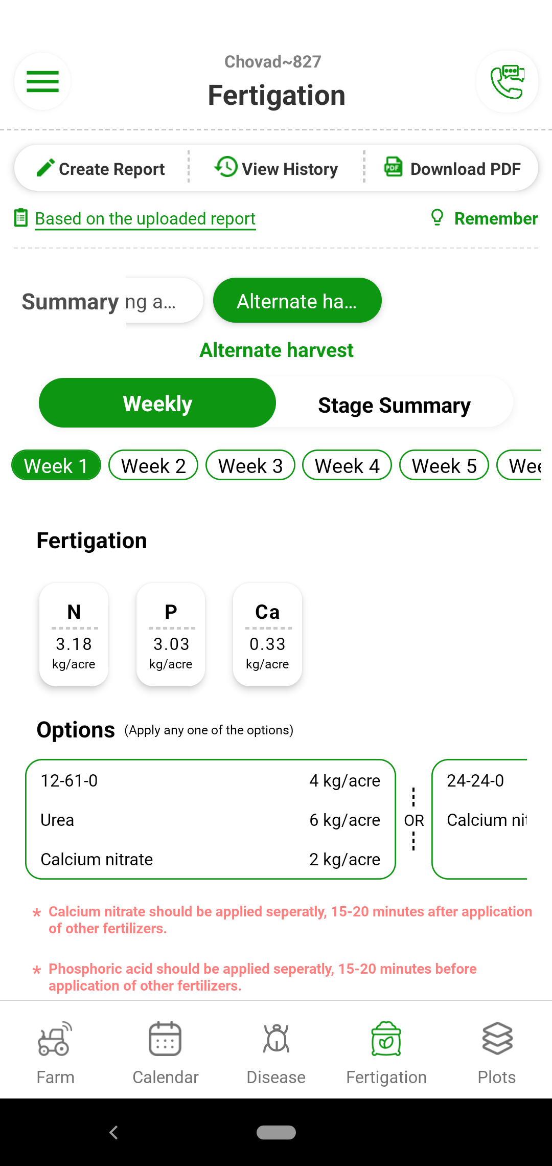 Capsicum crop needs fertilizers in form of soil application, fertigation and foliar application. Some stages need more of a particular nutrient than the other. Our dynamic fertilizer schedule takes into account variety, stage-wise crop needs and nutrient availability in soil and in leaf. Fyllo nutrient schedule is generated on based of nutrient interactions in the soil and crop by a team of Capsicum crop experts and technologists. Crop yield target is also a factor in the nutrient schedule.