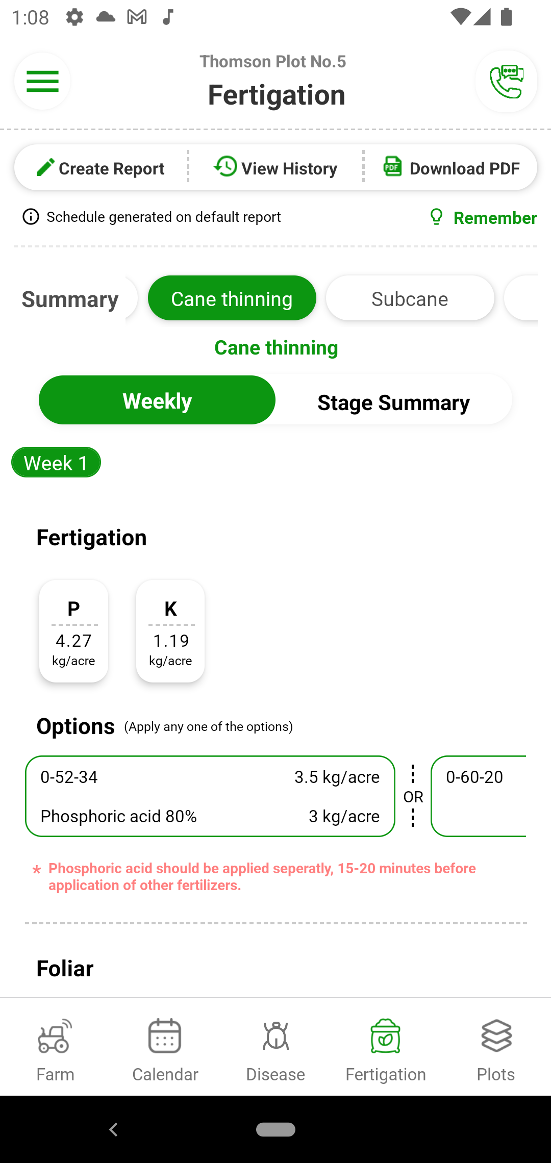 Fertilizer Schedule